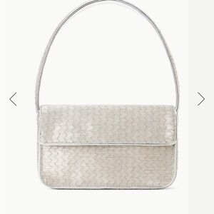NWT STAUD Tommy Beaded Bag Silver